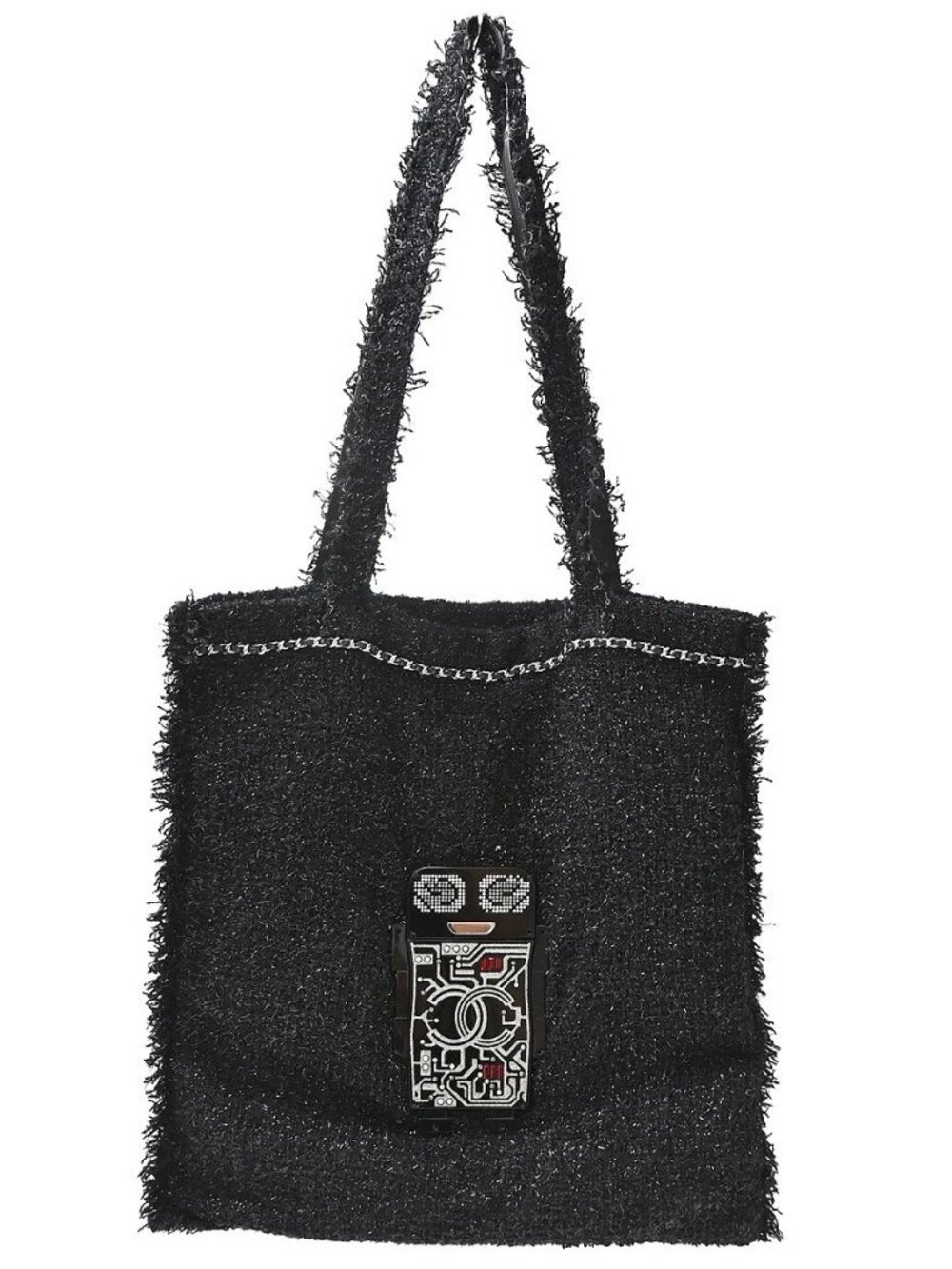 Best07 Chanel Black Wool Tote Bag NQ10543